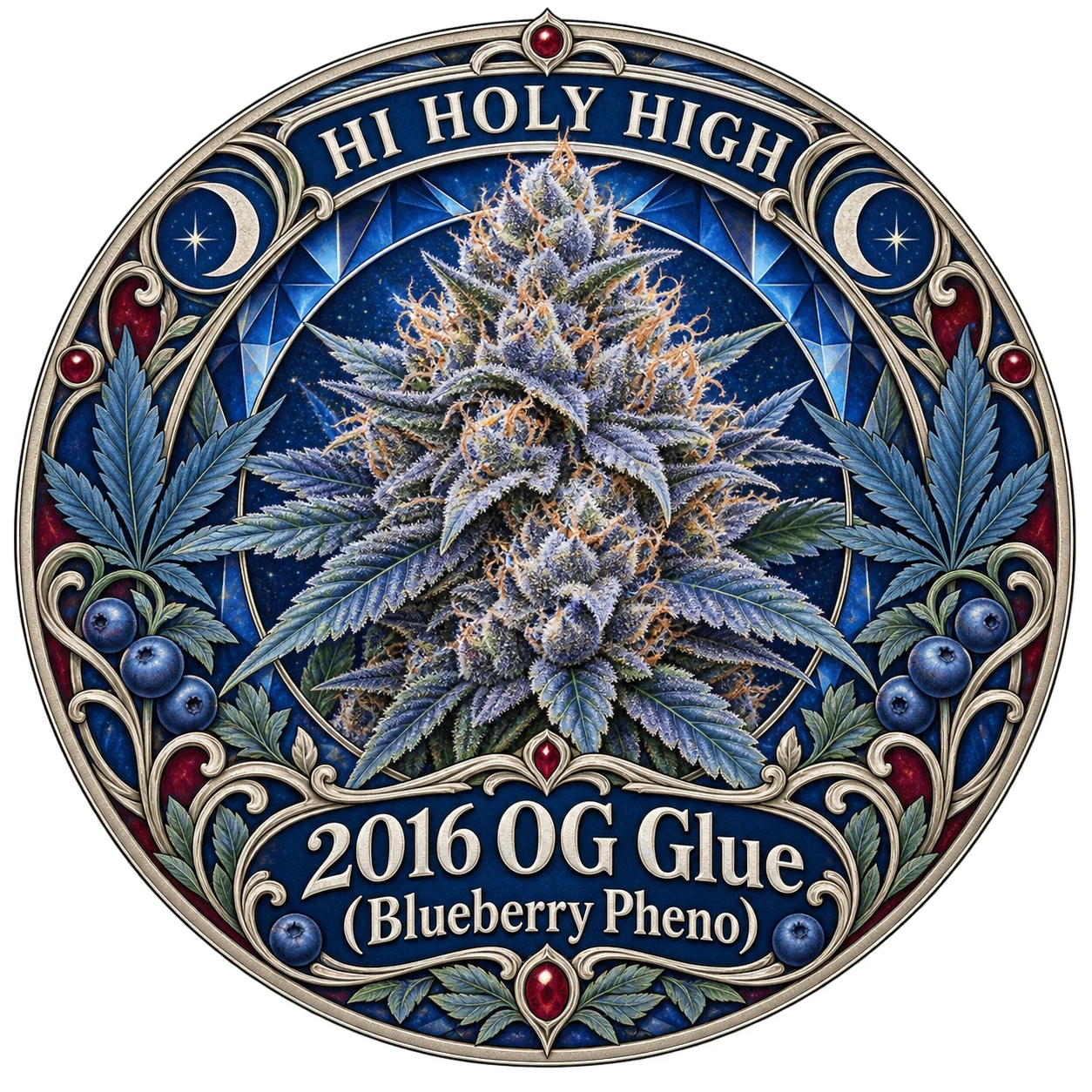 Arte provisional B-R1 · 2016 OG Glue (Blueberry Pheno)