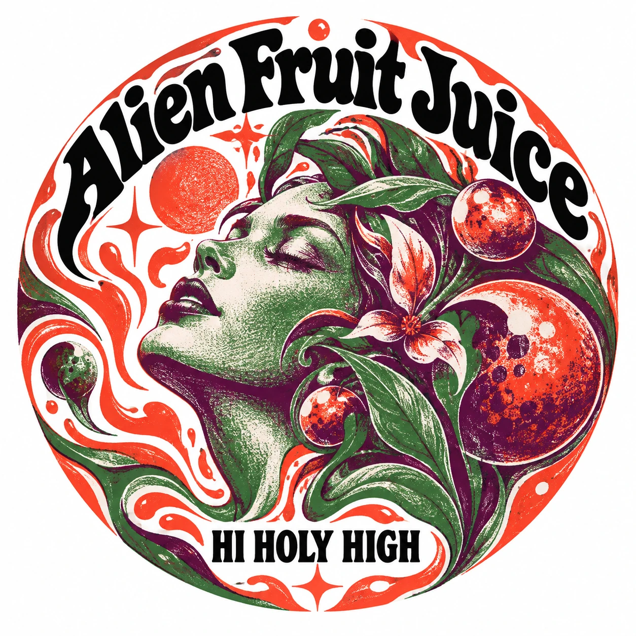 Arte provisional A-R1 · Alien Fruit Juice