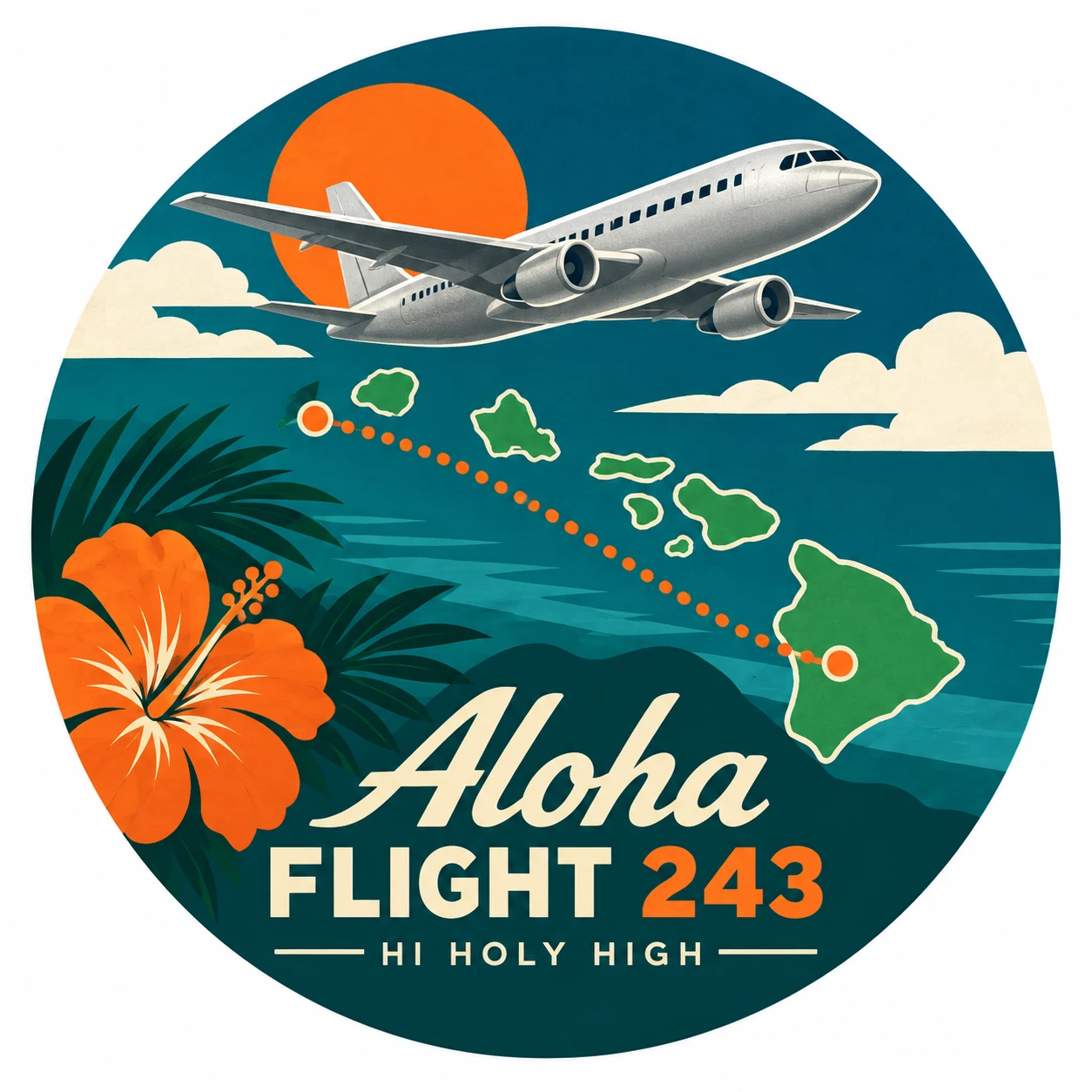 Arte provisional A-R1 · Aloha Flight 243
