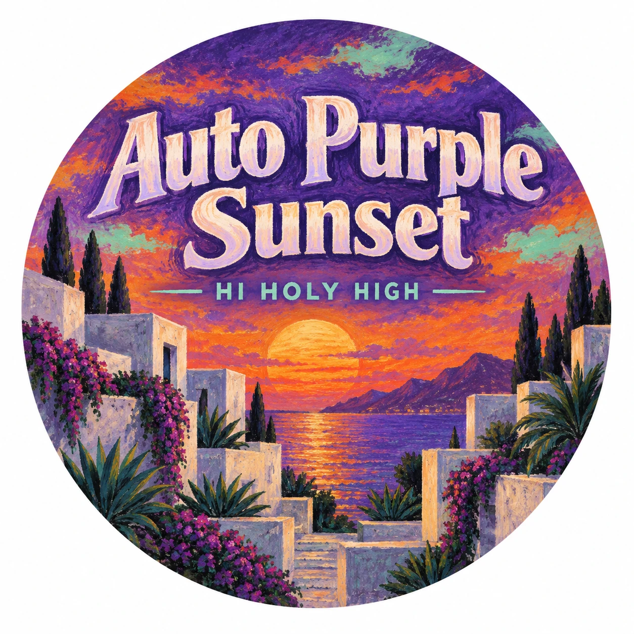 Arte provisional A-R1 · Auto Purple Sunset