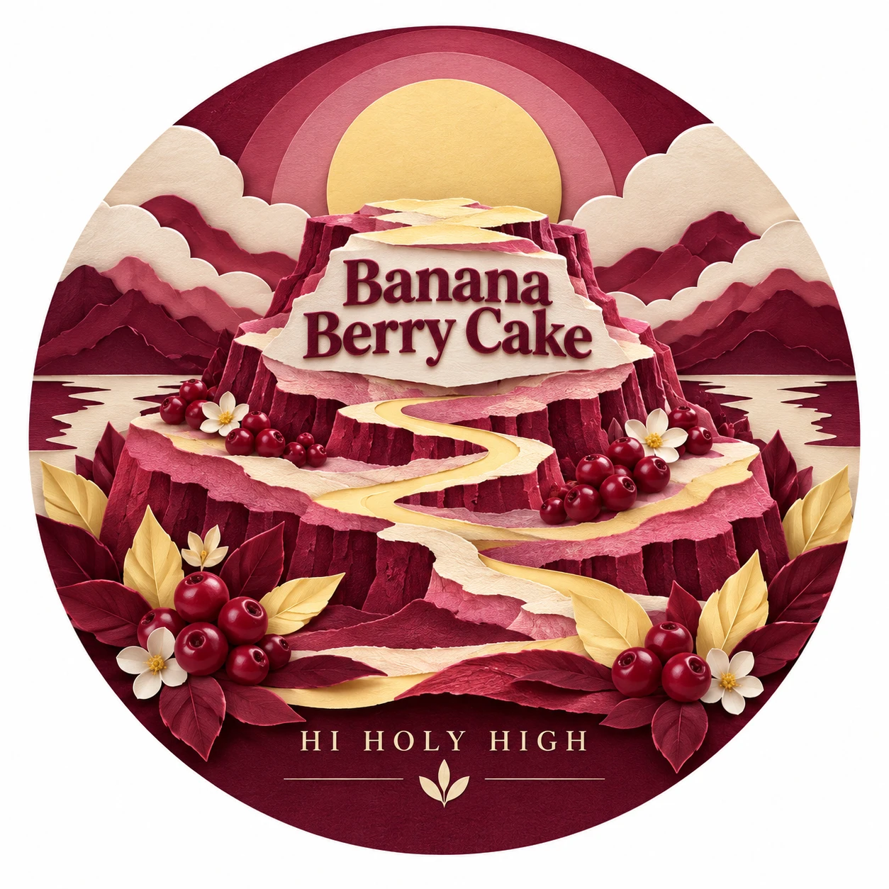Arte provisional A-R1 · Banana Berry Cake