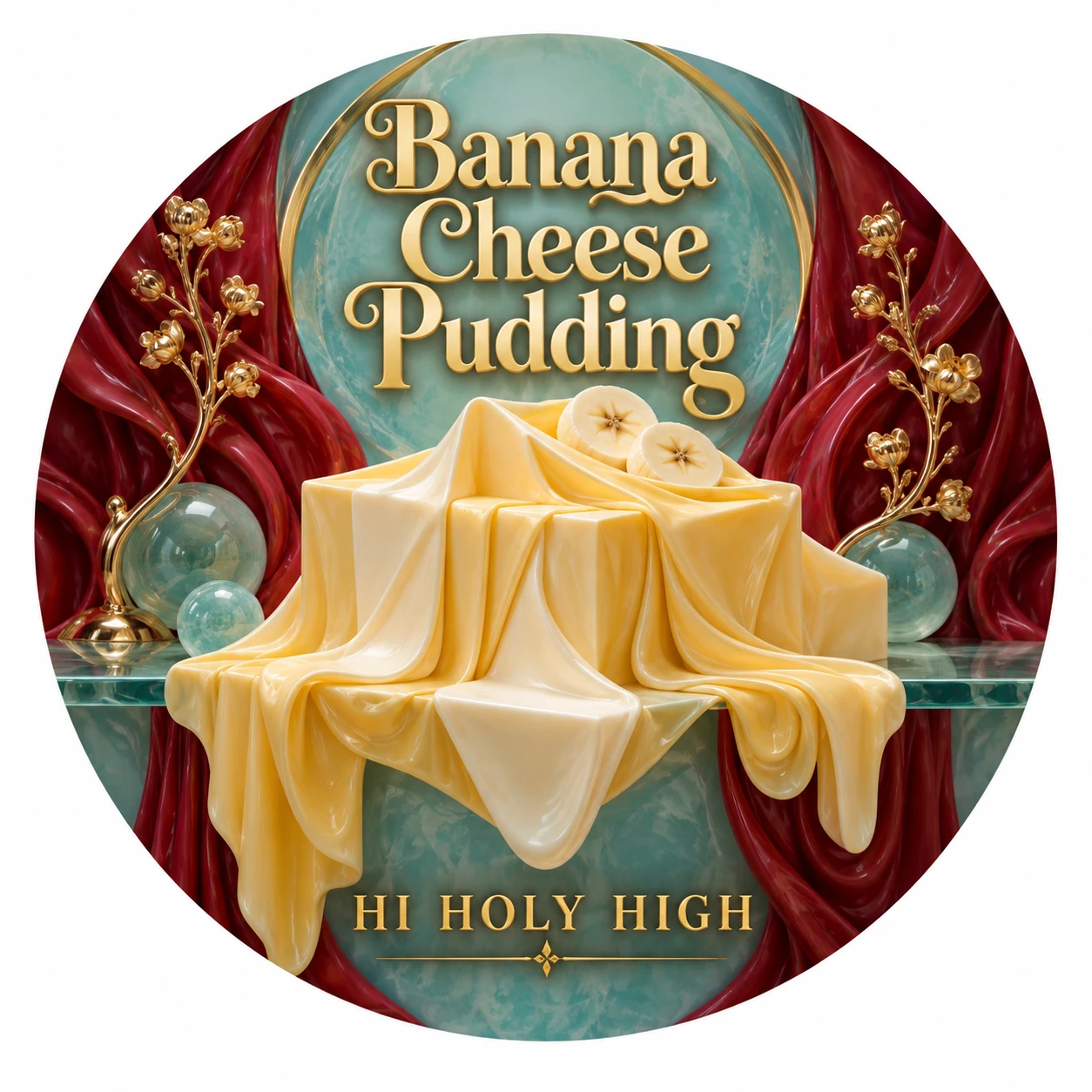 Arte provisional A-R1 · Banana Cheese Pudding