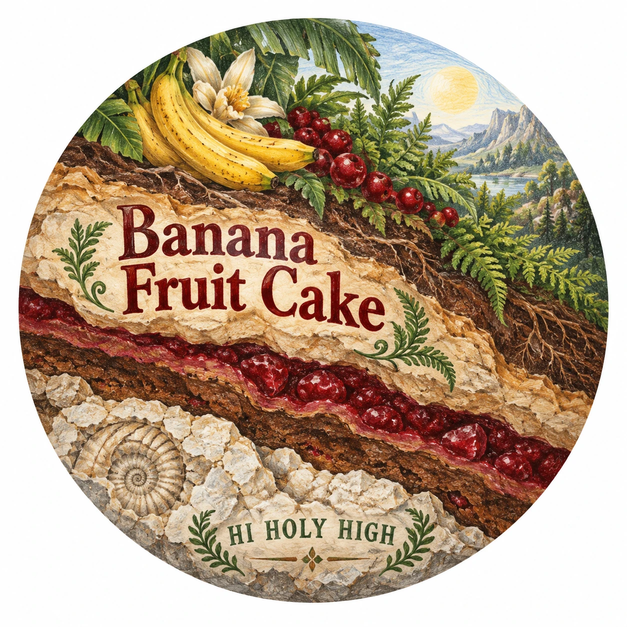 Arte provisional A-R1 · Banana Fruit Cake