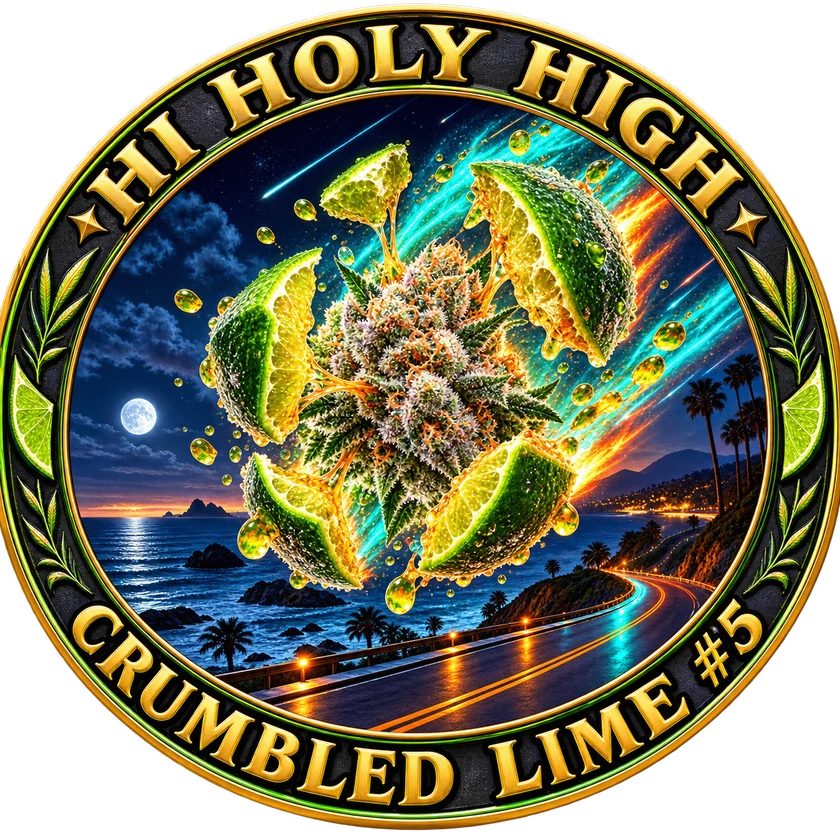 Top-rated round artwork for Crumbled Lime #5 Karma Genetics