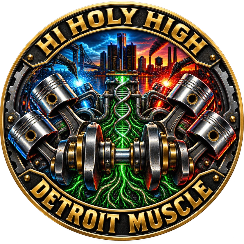 Top-rated round artwork for Detroit Muscle (leaf dr)