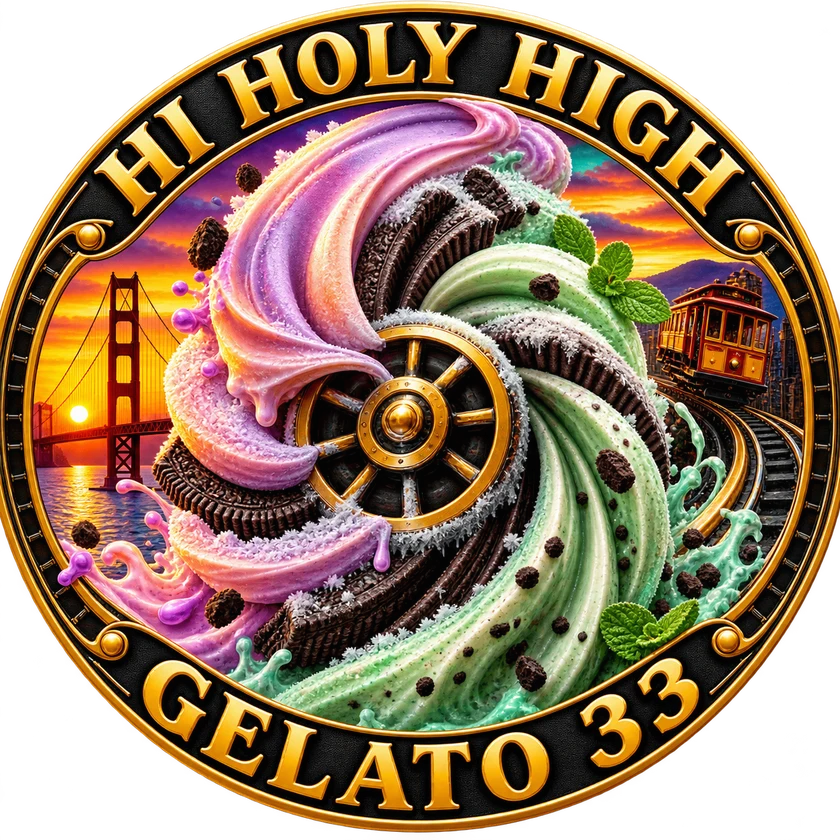 Bestbewertete runde Kunst für Gelato 33 (Original) (Sunset Sherbet x Thin Mint Cookies)