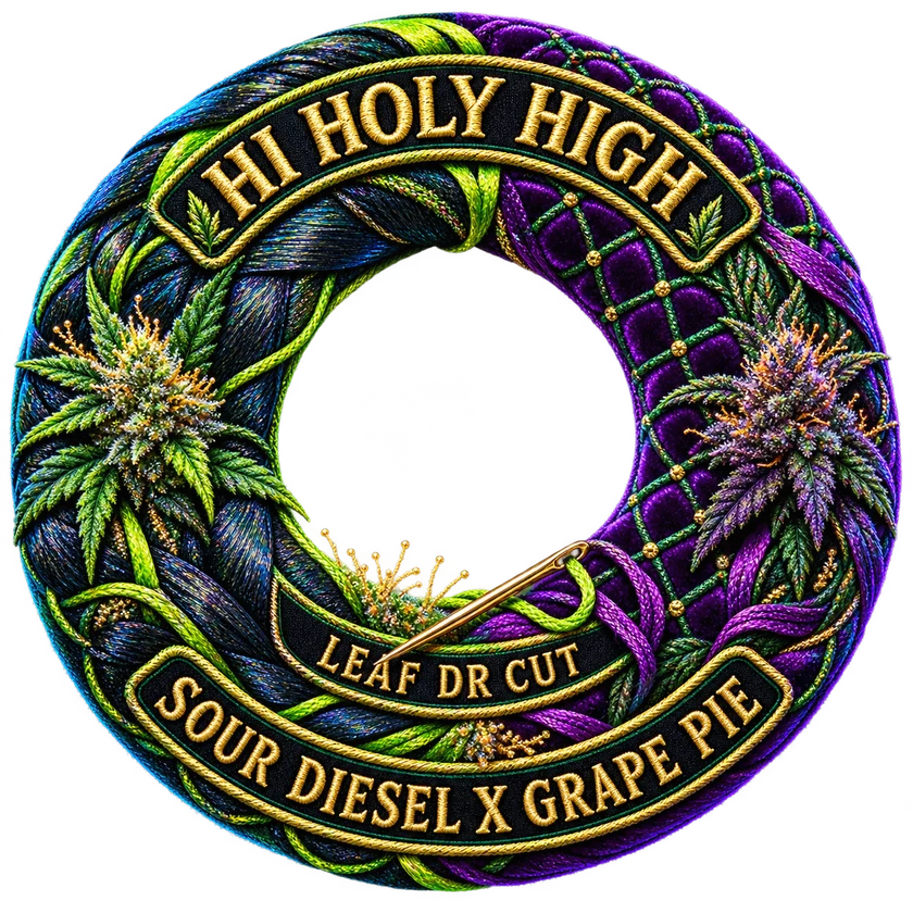 Bestbewertete runde Kunst für Sour Diesel x Grape Pie (Leaf DR)